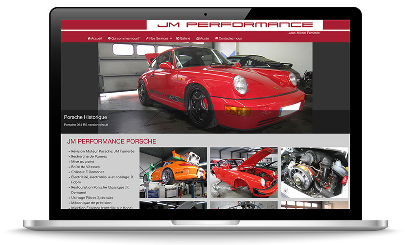 Site web Jm Performance en PHP